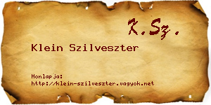 Klein Szilveszter névjegykártya