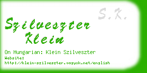 szilveszter klein business card